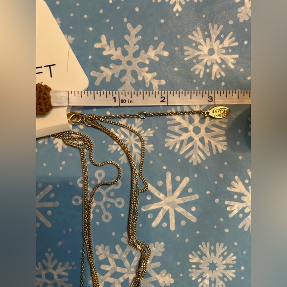 LOFT Gold Jewelry Set, Multi Layered Necklace, Hoop Earrings, & Beaded Bracelet - Picture 9 of 16